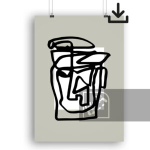 Αφίσα Αφηρημένη Τέχνη Προσώπου Μαύρο