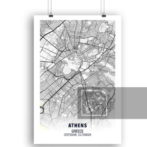 Αφίσα Χάρτη από Αθήνα