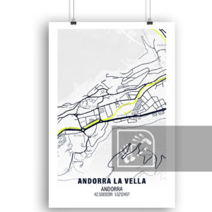 Αφίσα Χάρτη από Ανδόρρα λα Βέλια