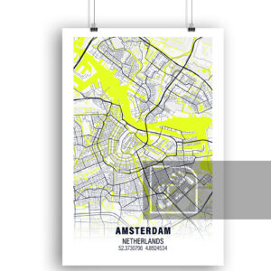 Αφίσα Χάρτη από Άμστερνταμ