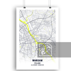 Αφίσα Χάρτη από Βαρσοβία