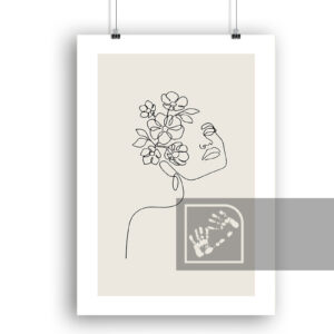 Γυναίκα με Λουλούδια Αφίσα Αφηρημένη Τέχνη