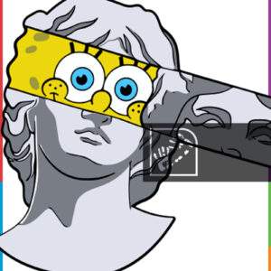 Μπομπ Σφουγγαράκης σε Αρχαίο Άγαλμα